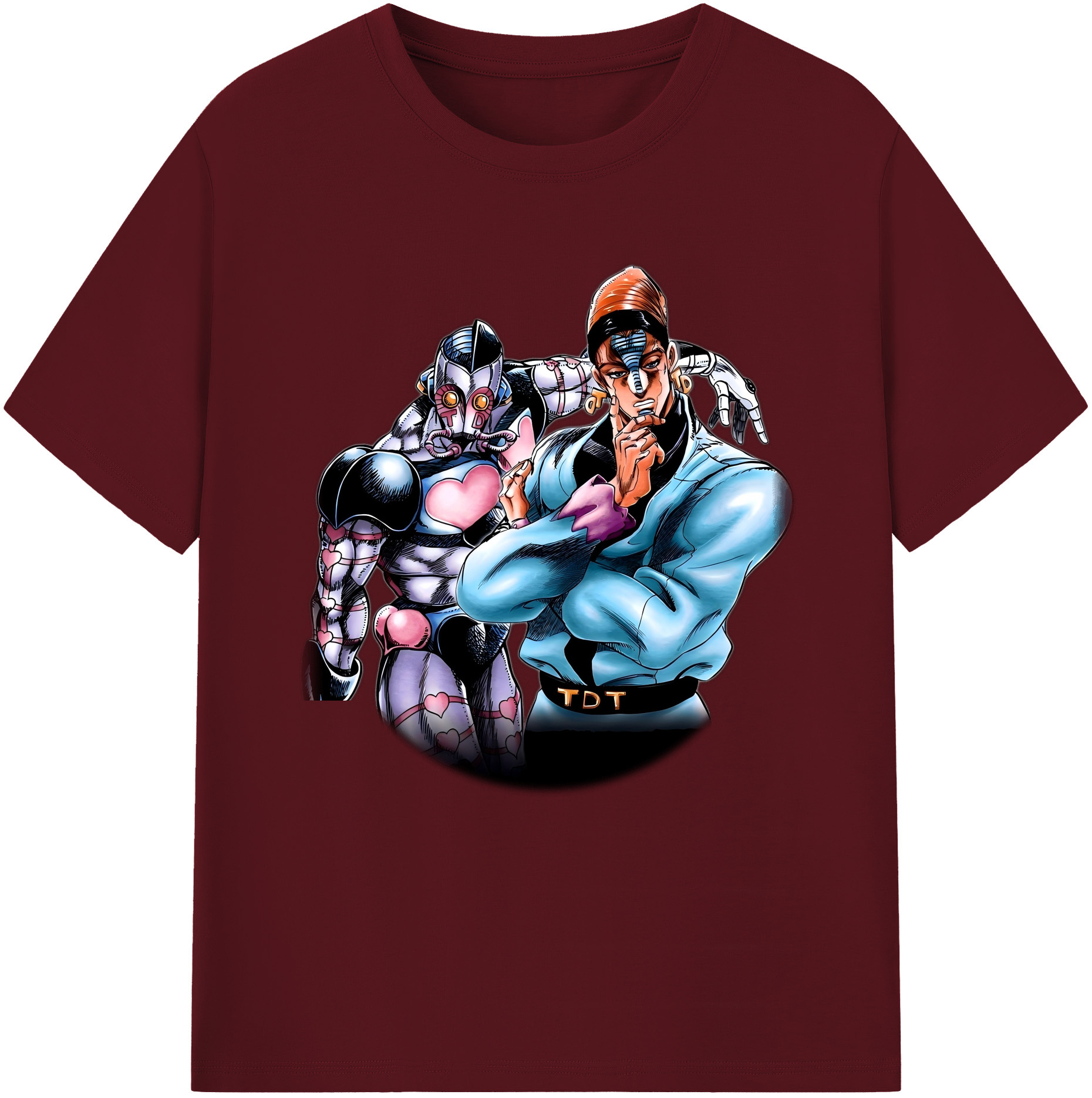 （画像用） ジョジョの奇妙な冒険 ひがしかた じょうすけ JoJo's Bizarre Adventure Higashikata Josuke 綿100％半袖Tシャツ（フロントプリント）